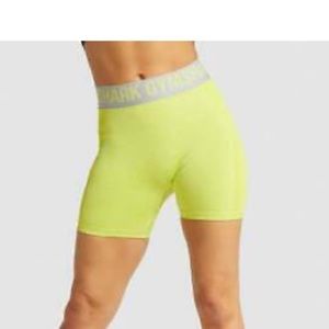 Gymshark Flex Shorts Lime Green Marl/ Light Grey Women' Small